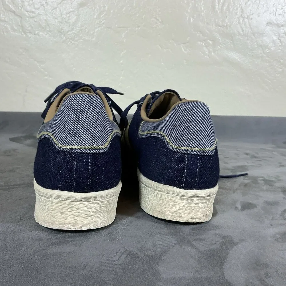 Adidas Originals Superstar 82 Men’s 14 M Denim Gold Thread Leather Lined UK 13.5